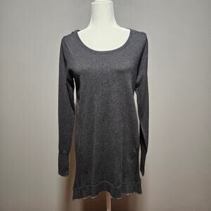 Athleta Oversize Sweater Womens Medium Dark Gray Cozy Cotton‎ Cashmere Blend